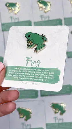 Garden Frog Enamel Pin – Botanical Bright