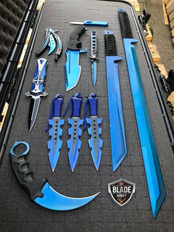 6PC BLACK TACTICAL FLASH SALE SET - MEGAKNIFE