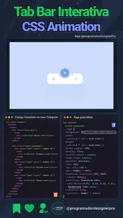 Tab bar interativa com uma animação bem legal usando HTML e CSS