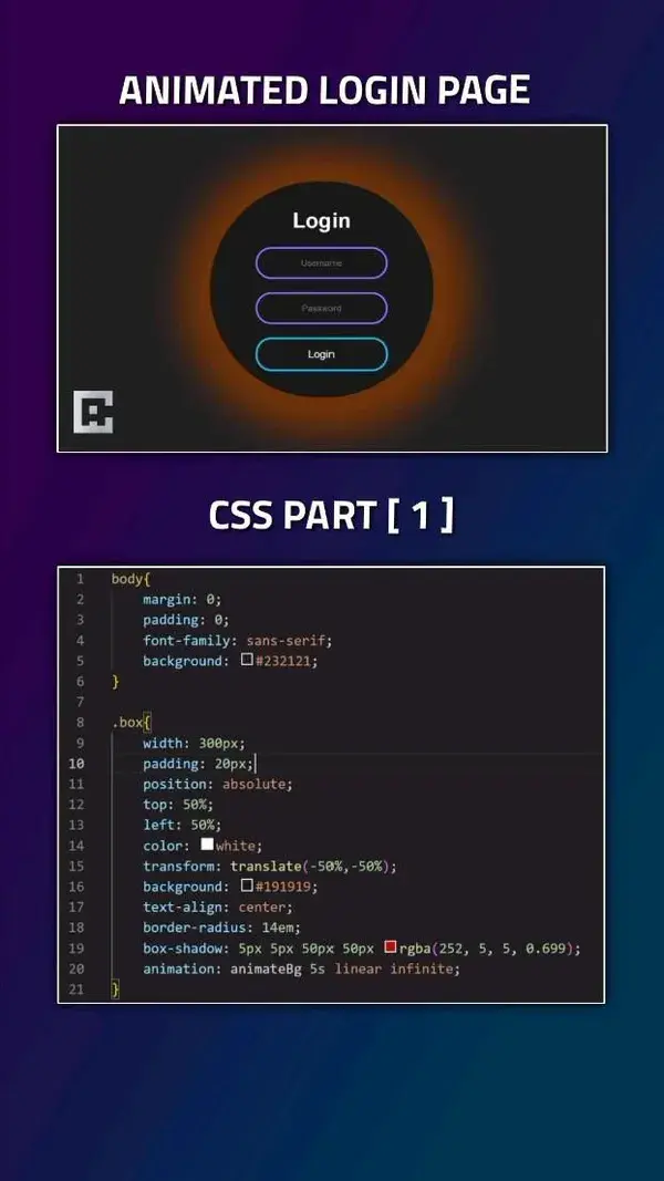 👨‍💻 Animated Login Page Using HTML & CSS | Creator Aashu