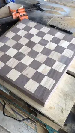 Walnut chess board - cutting board - checker board
