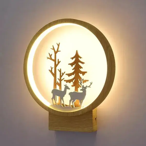 Contemporary Acrylic Deer Wall Sconce for Child's Bedroom - Blue / Warm