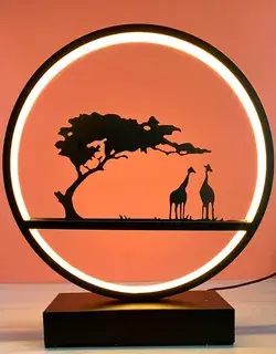 Round LED Safari  Light - Giraffe
