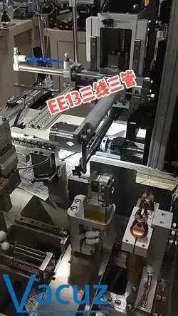 EE13 Transformer Coil Automatic Teflon Tube Insertion Winding Taping Casing Machine Factory Supply