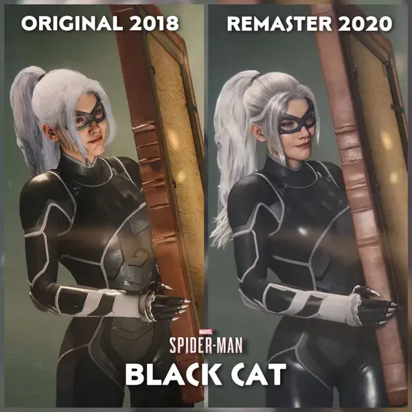 Black Cat in Marvel’s Spider-Man | Graphics Comparison PS4 and PS5