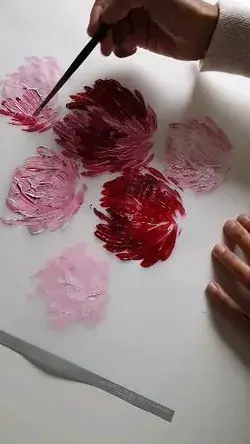 Red Flowers Painting Video
