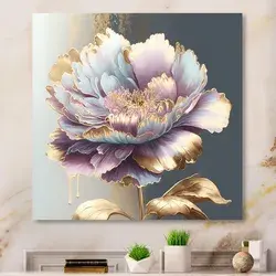 Designart 'Purple Hue Single Flower II' Floral & Botanical Canvas Wall Art