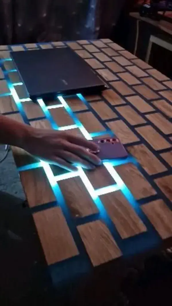 Touch sensitive resin table