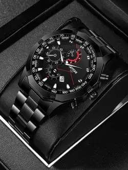 Men Triple Dial Date Quartz Watch