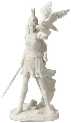 Amazon.com: JFSM INC. Athena - Greek Goddess of Wisdom and War with Owl Statue : Home &amp; Kitchen