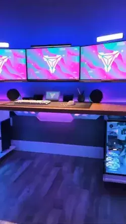 Gaming Computer Desk with Monitor Stand, Large PC Gamer Desk Workstation, Ergonomic Gaming