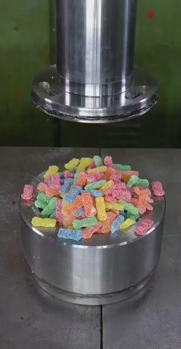satisfying hydraulic press cruching candy videos