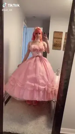 Pink dress modified with amazon accessories / formal dress / prom