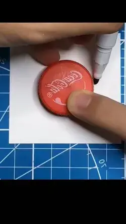 Doggy face drawing from bottle cap