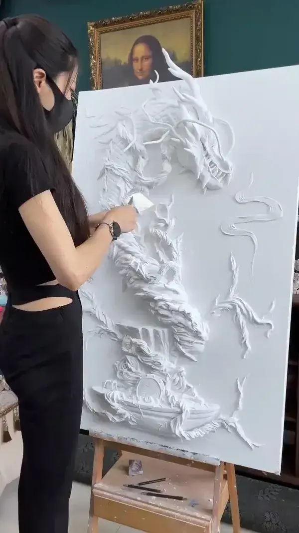 3D painting on canvas texture wall art plaste art diy wall decor