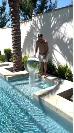 Modern Pool Water Feature Focal Point