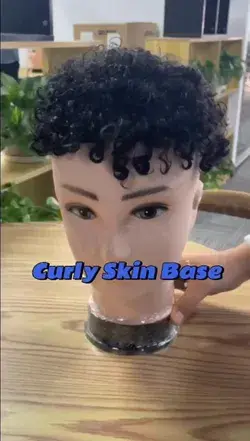 Curly Skin Toupee human hair unit