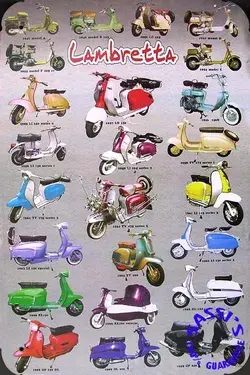 Vespa Scooter Lambretta Collection Metal Poster Tin Plate Wall Sign 20x30cm : Amazon.co.uk: Home &amp; Kitchen