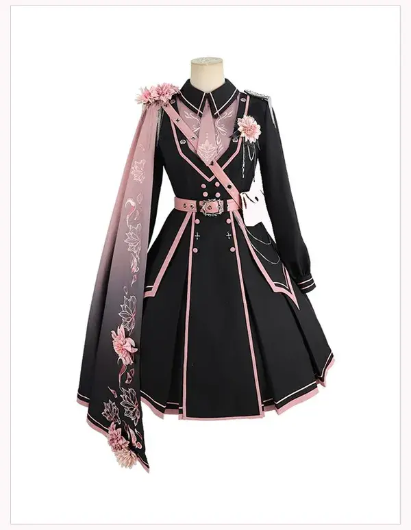 ChunLu -Lofty Goals- Military Lolita OP Dress and Cape