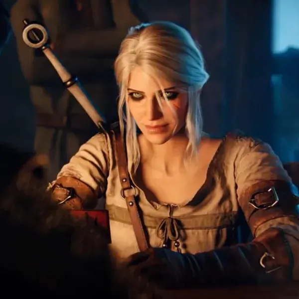 Ciri playing GWENT