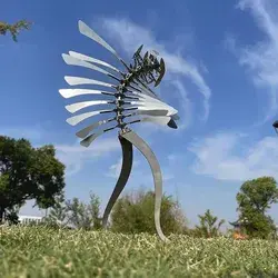 Magical Metal Rotating Windmill Humanoid Windmill Outdoor Powered Kinetic Sculpture Wind Spinner Yard Lawn Garden Decoration - Paperman