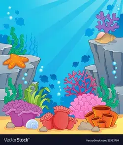 Image with undersea topic 3 Royalty Free Vector Image