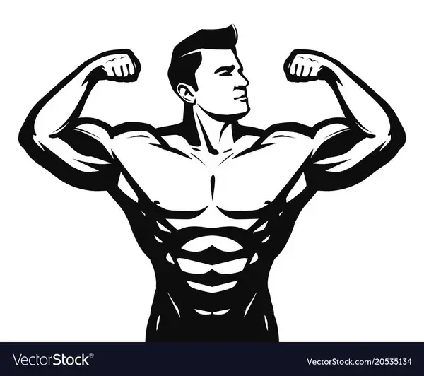 Gym sport bodybuilding logo or label strong man Vector Image