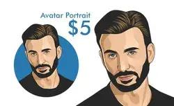 I will draw an avatar cartoon portrait from your photo