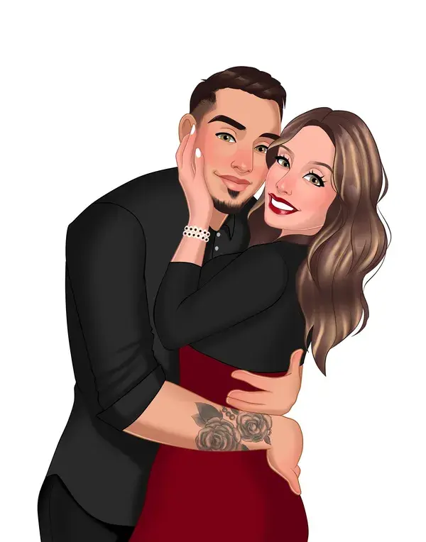 Couple portrait from photo | Digital Portrait | Custom Portrait | Gift for her | Family Portrait Painting | Cartoon portrait