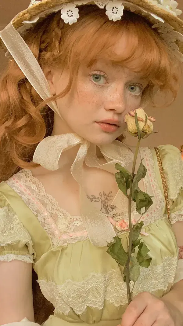 ♡︎𝒾𝓃𝓈𝓉：aliccevis #vintage #aesthetic #cottagecore #fairy #redhair #dollette