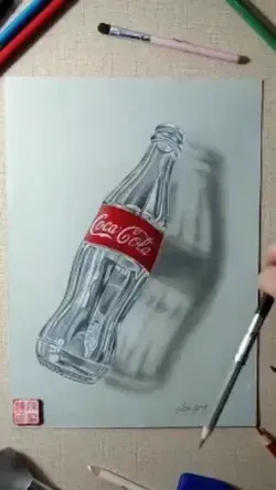 how to draw 3d bottle