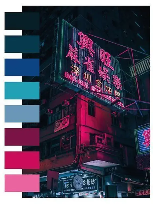 'Cyberpunk Aesthetics Tokyo Neon Sign Color Palette' Poster by gregGgggg