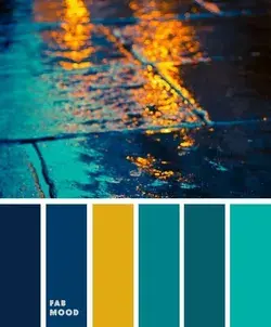 Autumn Colour Schemes Blue Teal, Yellow Glow