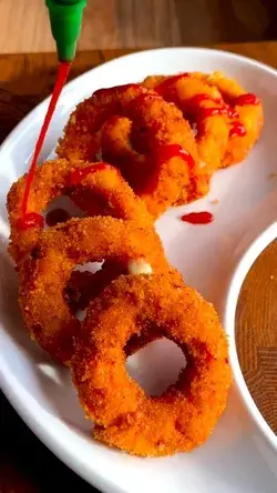 Yummy Meat Cheese Onion Rings recipe