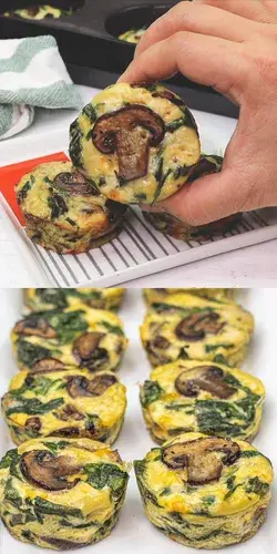 Completely gluten-free and low-carb is this healthy and delicious SPINACH QUICHE CUPS!