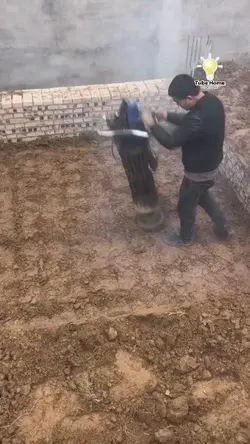 worker pressing on raw floor - tube home