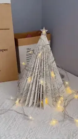 Old Book Origami Christmas Tree