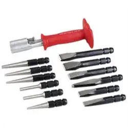 Quick Change Punch AND Chisel 12pc, Size:11.00" x 13.40" x 3.50", Multicolor