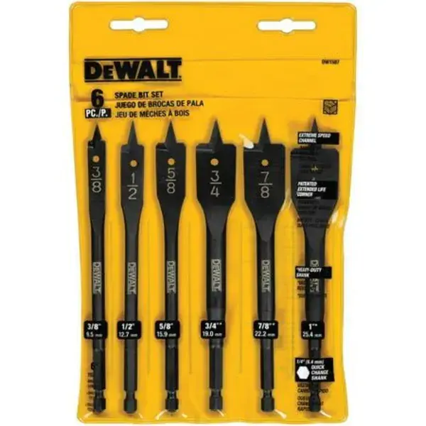 Dewalt-dw1587 6-Piece Wood Boring Bit Set, Size:35" x 35", 30" x 30", 25" x 25", 20" x 20"