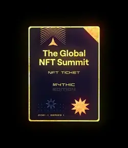 NFT Ticket Design - MYTHIC EDITION [VARIANT 3 - light] by Ben Kokolas for The Global NFT Summit