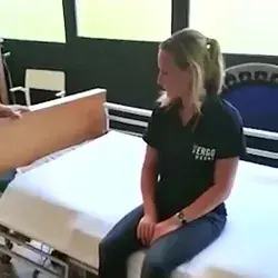 This bed facilitates the turning of patients within seconds