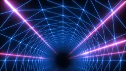 Free Motion Graphic Virtual Background ⚡️ Neon Retro Vintage 3D Grid Tunnel VJ Loop