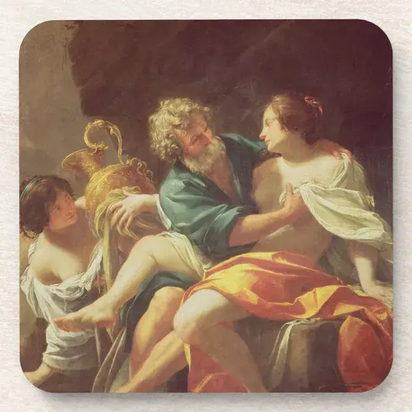 Lot and his Daughters, c.1630 (oil on canvas) Beverage Coaster
