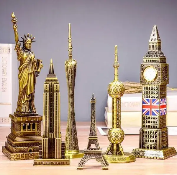 world famous Eiffel Tower landmark building metal model of Big Ben birthday gift ornaments home