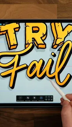 Try, Fail, Learn, process! procreate . digitallettering . procreatetutorial