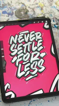 "Never settle for less" — Outline Pack for Procreate