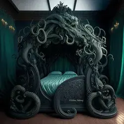 Home Decor:  dark fantasy bedroom witchcore bedroom | moody eclectic bedroom | forest themed bedroom