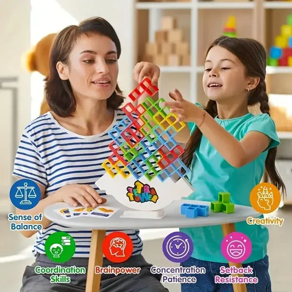 48 Pcs-enhance Cognitive Skills And Balance Control With The Cheapest Items Available: Friendly Interactive Balance Game - 3d Building Blocks, An Educational Desktop Toy!