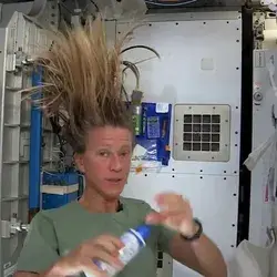 This is how you wash your hair in space