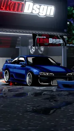 Dynamic Blue S14 with Rotary Engine: Lowered and Drifting